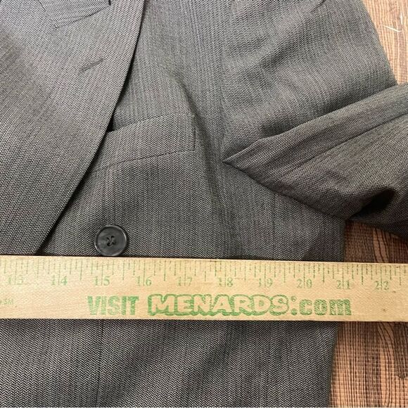 VTG DOUBLE BREASTED Yves Saint Laurent Mens 42R Gray Double Breasted Peak Blazer - Picture 4 of 10
